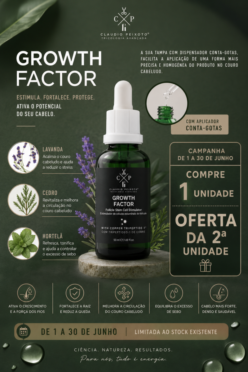 Growth Factor – Tónico Capilar Estimulador | Campanha 1+1