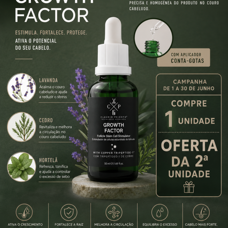 Growth Factor – Tónico Capilar Estimulador | Campanha 1+1